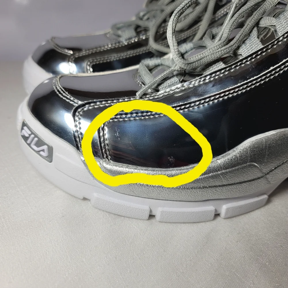 Fila Mens Size 10 Grant Hill 2 Mettalic Silver sneakers. - Picture 7 of 12